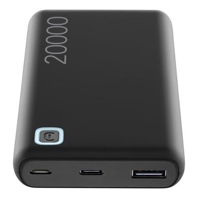 بطارية من Cellularline بسعة 20 ألف ملي أمبير - 3 منافذ - أسود